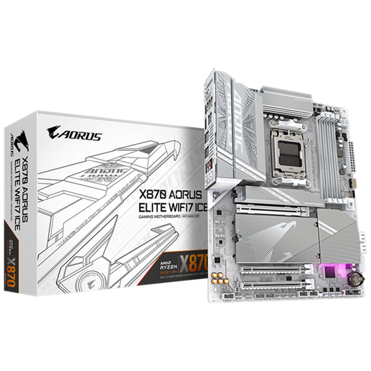 GIGABYTE Alaplap AM5 X870 AORUS ELITE WF7 ICE AMD X870, ATX (X870 AORUS ELITE WF7 ICE)-0