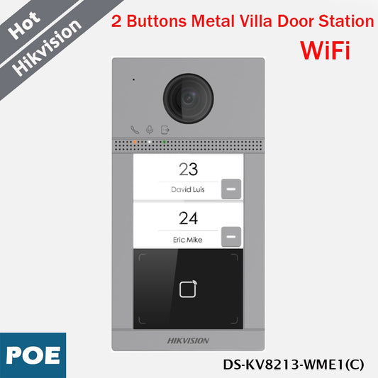 Hikvision 2 Buttons Wifi Metal Villa Door Station DS-KV8213-WME1(C)-0