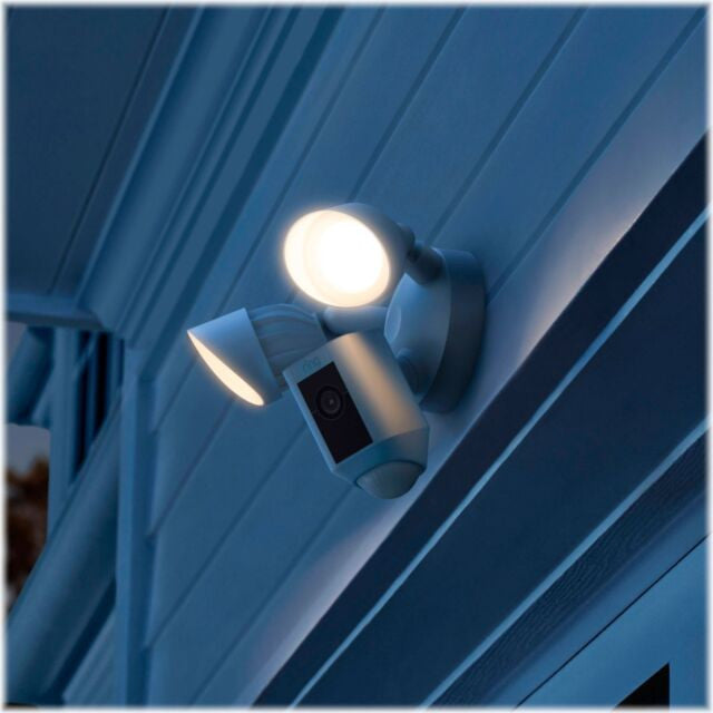 Ring Floodlight Cam Wired Plus 1080p Outdoor WiFi Camera with Night Vi-2
